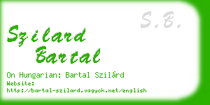 szilard bartal business card