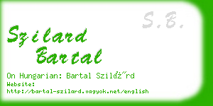 szilard bartal business card